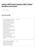 Indiana MPJE Practice Questions 100&percnt; Verified Questions And Answers