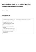 INDIANA MPJE PRACTICE QUESTIONS 100&percnt; Verified Questions And Answers