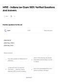 MPJE - Indiana law Exam 100&percnt; Verified Questions And Answers