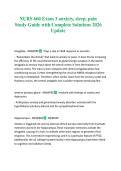 NURS 660 Exam 3 anxiety&comma; sleep&comma; pain Study Guide with Complete Solutions 2026 Update