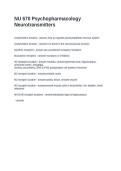 NU 670 Psychopharmacology Neurotransmitters Questions and Answers