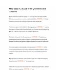 One Yield V2 Exam with Questions and Answers