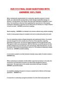 HUS 515 FINAL EXAM QUESTIONS WITH ANSWERS 100&percnt; PASS 