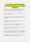 Case Management II Exam Updated  ACTUAL QUESTIONS AND CORRECT  ANSWERS