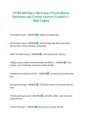 NURS 660 Maryville Exam 2 Psych Pharm Questions and Correct Answers Graded A&plus; 2026 Update