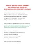 WGU C857 SOFTWARE QUALITY ASSURANCE  PRACTICE EXAM&vert;2026 UPDATE&vert;100&percnt;  PASS&vert;QUESTIONS AND ANSWERS WITH RATONALE