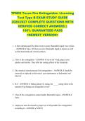 TFM02 Texas Fire Extinguisher Licensing  Test Type B EXAM STUDY GUIDE  2026&sol;2027 COMPLETE QUESTIONS WITH  VERIFIED CORRECT ANSWERS &vert;&vert;  100&percnt; GUARANTEED PASS  <NEWEST VERSION> 
