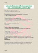 Colorado Insurance-Life Exam Questions with Correct Detailed Answers 2026