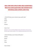 WGU C949 DATA STRUCTURES AND ALGORITHMS I  PRACTICE EXAM&vert;QUESTIONS AND ANSWER WITH  RATIONALE