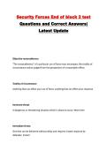 Security Forces End of block 2 test Questions and Correct Answers&vert; Latest Update