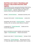 Nutrition 313- Exam 2 Questions and Answers &lpar;Top Grade Assured&rpar; 2026 Update