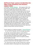 NUTR-313 Final Lecture 33 &lpar;Nutrition for Ages&rpar; Exam Questions and Answers &lpar;Latest 2026&rpar;&period;