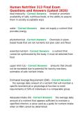 Human Nutrition 313 Final Exam Questions and Answers &lpar;Latest 2026