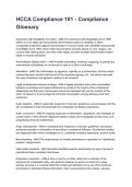 HCCA Compliance 101 - Compliance Glossary NEWEST 2026&sol;2027 ACTUAL EXAM COMPLETE QUESTIONS AND CORRECT DETAILED ANSWERS &lpar;VERIFIED ANSWERS&rpar; &vert;ALREADY GRADED A&plus;&vert;&vert;BRAND NEW&excl;&excl;