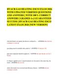 HVACR GAS HEATING ESCO EXAM 2026  WITH UPDATED VERIFIED QUESTIONS  AND ANSWERS &vert; WITH 100&percnt; CORRECT  ANSWERS &vert; GRADED A&plus;&vert; GUARANTEED  SUCCESS &vert; HVACR GAS HEATING ESCO  LATEST EXAM 2026 &lbrack;NEW VERSION&rsqb;