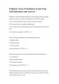 Pediatric Nurse Practitioner Exam Prep with Questions and Answers