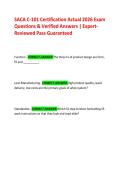 SACA C-101 Certification 2026 Actual Exam Questions & Verified Answers &vert; Expert-Reviewed Preparation