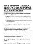 TATTOO APPRENTICE CARD STUDY GUIDE UPDATED 2026 QUESTIONS AND ANSWERS&comma; FULL SOLUTIONS&comma; GRADED A&plus;&comma; GUARANTEED SUCCES 