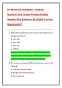 ICC Structural Steel Special Inspector  Questions And Correct Answers &lpar;Verified  Answers&rpar; Plus Rationales 2026 Q&A &vert; Instant  Download Pdf