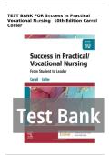 Test Bank for Success in Practical&sol;Vocational Nursing&colon; From Student to Leader 10th Edition &mdash; ISBN 9780323810173 Practice Questions with Verified Solutions