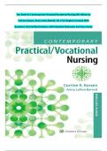 Complete Test Bank For Contemporary Practical&sol;Vocational Nursing 9th Edition by Corinne Kurzen&semi; Anna LaVon Barrett &vert; All 25 Chapters Covered With Questions And Verified Solutions With rationales And Case Study&period;