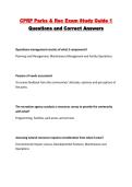 CPRP Parks & Rec Exam Study Guide 1 Questions and Correct Answers