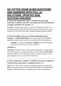 GA TATTOO EXAM GUIDE QUESTIONS AND ANSWERS WITH FULL A&plus; SOLUTIONS&comma; UPDATED 2026&comma; SUCCESS ASSURED
