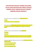 CSPR-CERTIFIED SPECIALIST PAYMENT REP &lpar;HFMA&rpar; ACTUAL EXAM QUESTIONS AND CORRECT DETAILED ANSWERS LATEST VERSION 2026-2027 &lpar;VERIFIED ANSWERS&rpar; ALREADY GRADED A&plus;
