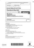 AS-LEVEL EDEXCEL 2025 BUSINESS PAPER 2 8BS0&sol;02 &lpar;Managing Business Activities&rpar; MERGED QUESTION PAPER WITH MARK SCHEME