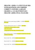 MHACBO - QMHA 1 LATEST EXAM 2026  WITH QUESTIONS AND VERIFIED  CORRECT ANSWERS &vert; ALREADY  GRADED A&plus; &vert; GUARANTEED PASS &vert;  MHACBO &ndash;QMHA FINAL EXAM 2026
