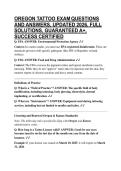 OREGON TATTOO EXAM QUESTIONS AND ANSWERS&comma; UPDATED 2026&comma; FULL SOLUTIONS&comma; GUARANTEED A&plus;&comma; SUCCESS CERTIFIED