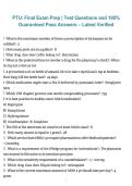 PTU &ndash; Final Exam Prep&comma; 2026&sol;2027 &ndash; Test Questions with 100&percnt; Guaranteed Verified Answers