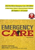  EMERGENCY CARE 13TH EDITION LIMMER O'KEEFE DICKINSON TEST BANK &ndash; BRAND NEW&excl;&excl;&excl; ALREADY GRADED A&plus; ⚕️