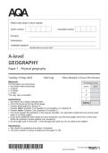 AQA A-LEVEL GEOGRAPHY Paper 1 Physical geography MAY 2025  Combined Question Paper and Mark Scheme 
