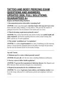 TATTOO AND BODY PIERCING EXAM QUESTIONS AND ANSWERS&comma; UPDATED 2026&comma; FULL SOLUTIONS&comma; GUARANTEED A&plus;
