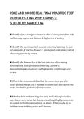 ROLE AND SCOPE REAL FINAL PRACTICE TEST 2026 QUESTIONS WITH CORRECT SOLUTIONS GRADED A&plus;