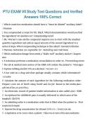 PTU &ndash; Exam VII&comma; 2026&sol;2027 &ndash; Study Test Questions with 100&percnt; Verified Correct Answers