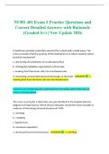 NURS 401 Exam 3 Practice Questions and Correct Detailed Answers with Rationale &lpar;Graded A&plus;&rpar; &vert; New Update 2026