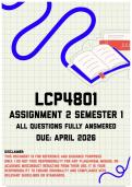 LCP4801 Assignment 2 Semester 1 Memo &vert; Due April 2026