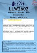 LLW2602 Assignment 1 &lpar;ANSWERS&rpar; Semester 1 2026 - DISTINCTION GUARANTEED