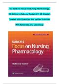 Complete Test Bank for Karch&rsquo;s Focus on Nursing Pharmacology 9th Edition by Rebecca G&period; Tucker &vert; All 60 Chapters Covered With Questions And Verified Solutions With Rationales And Case Study&period;