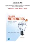 College Mathematics for Business&comma; Economics&comma; Life Sciences&comma; and Social Sciences&comma; 14th Edition &lpar;Raymond A&period; Barnett&rpar; &ndash; Complete Solutions Manual Chapters 1&ndash;15