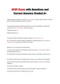 AFSP Exam with Questions and Correct Answers Graded A&plus;