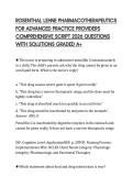 ROSENTHAL LEHNE PHARMACOTHERAPEUTICS FOR ADVANCED PRACTICE PROVIDERS COMPREHENSIVE SCRIPT 2026 QUESTIONS WITH SOLUTIONS GRADED A&plus;