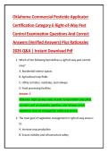 Oklahoma Commercial Pesticide Applicator  Certification Category 6 Right-of-Way Pest  Control Examination Questions And Correct  Answers &lpar;Verified Answers&rpar; Plus Rationales  2026 Q&A &vert; Instant Download Pdf