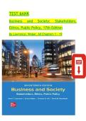 Business and Society&colon; Stakeholders&comma; Ethics&comma; Public Policy &lpar;17th Edition&rpar; &mdash; Lawrence & Weber &mdash; All Chapters 1&ndash;19 Test Bank