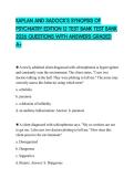 KAPLAN AND SADOCK'S SYNOPSIS OF PSYCHIATRY EDITION 12 TEST BANK TEST BANK 2026 QUESTIONS WITH ANSWERS GRADED A&plus;