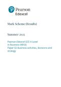2025 A-LEVEL EDEXCEL BUSINESS PAPER 2 WITH MARK SCHEME