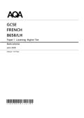2025 GCSE AQA FRENCH HIGHER PAPER 1 MARK SCHEME
