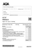 2025 GCSE AQA FRENCH HIGHER PAPER 3